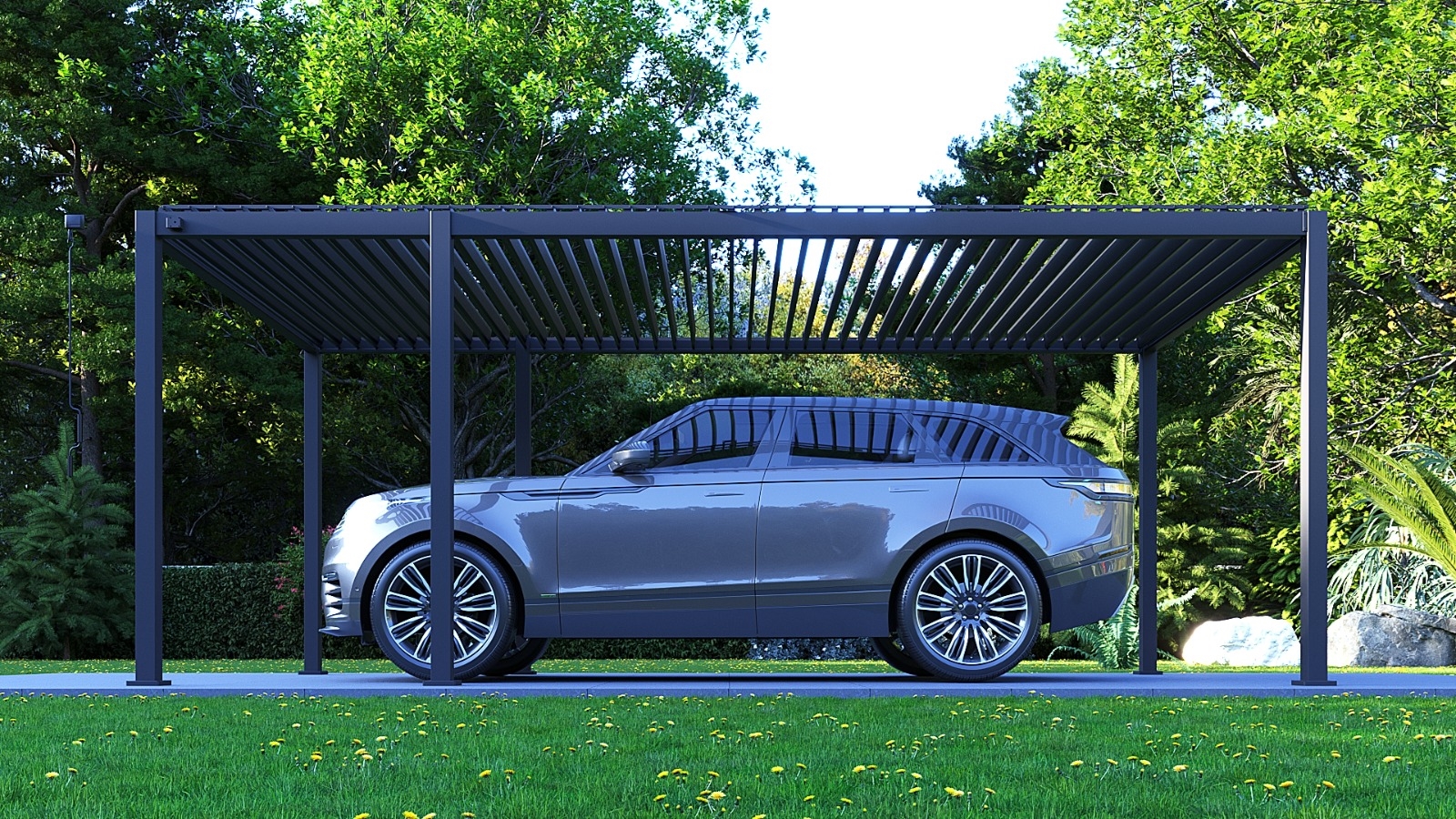 Carport met geïntegreerde berging